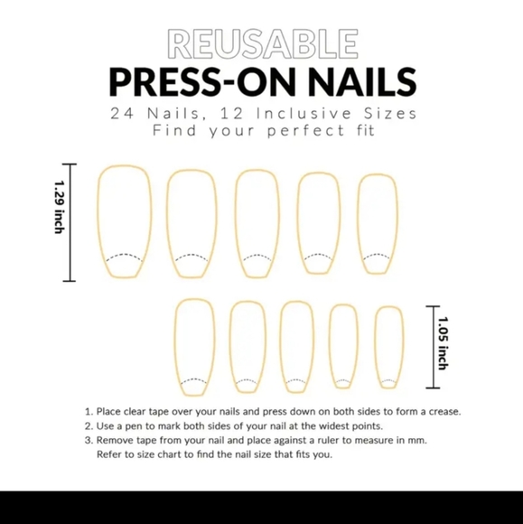 Nwt Coffin Shaped Press On Nails - Picture 3 of 4